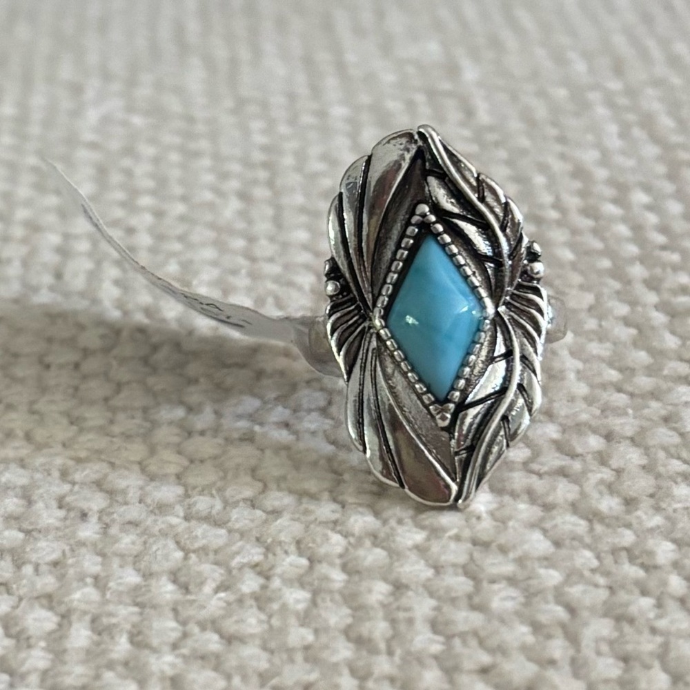 Free People Turquoise And Silver Toned Ring NWT 6 - Picture 3 of 6